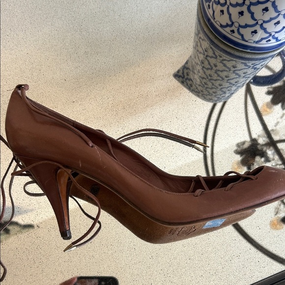 Allure Women's Tan Lace-Up Heels - Picture 2 of 10